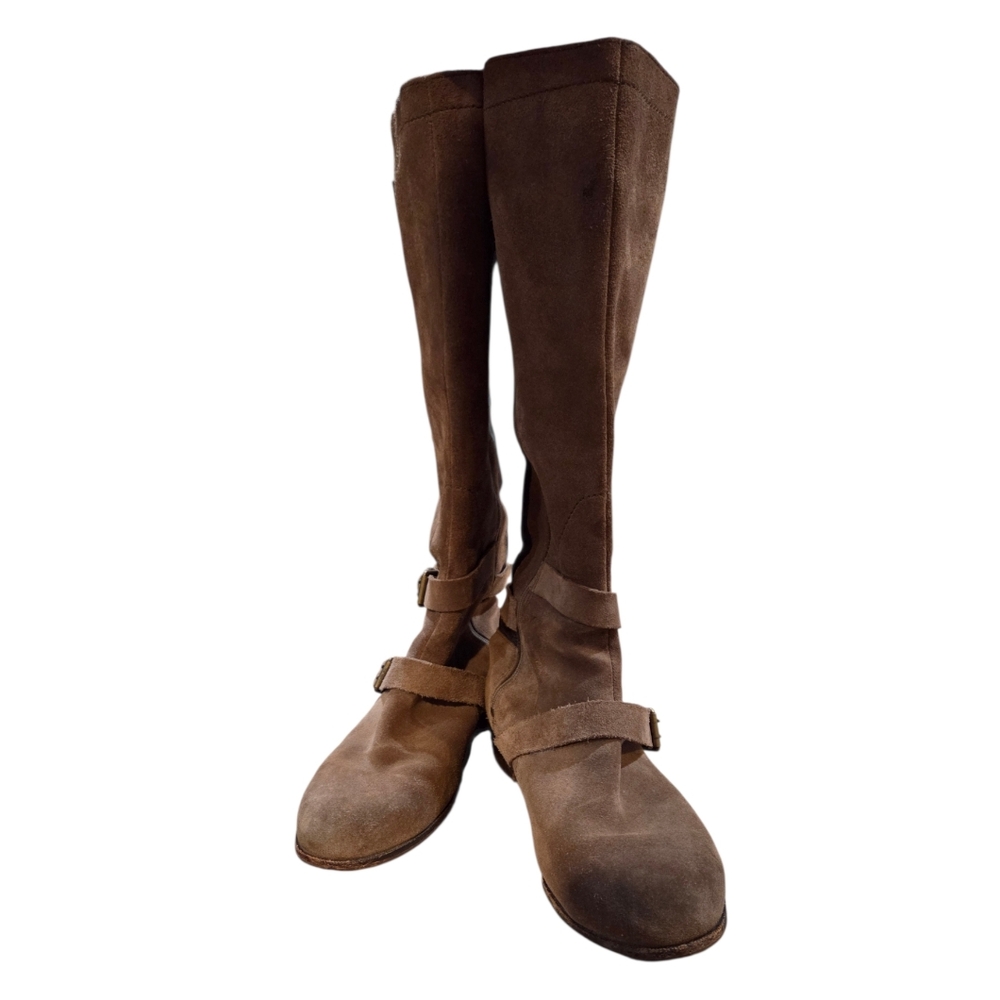 UGG Australia - Cydnee Tall Riding Boots w/ Crackled Leather Panels & Buckles - Picture 2 of 15